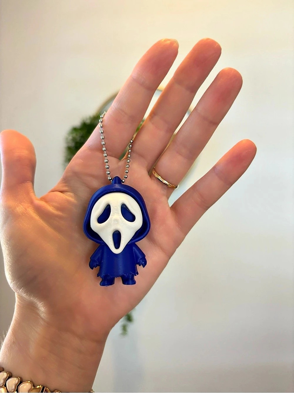Ghostface 3-D printed blue Pendant Keychain